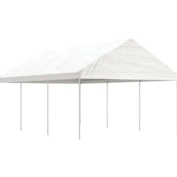 The Living Store pavillon med tag 6,69x4,08x3,22 m polyethylen hvid - Festtelte & havepavilloner