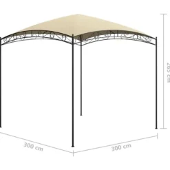 The Living Store pavillon 3x3x2,65 m 180 g/m² cremefarvet - Festtelte & havepavilloner