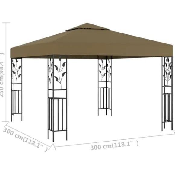 The Living Store pavillon 3x3 m 180 g/m² gråbrun - Festtelte & havepavilloner