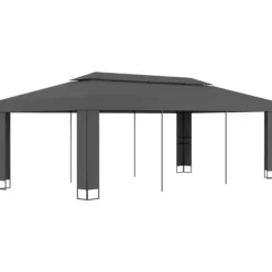 The Living Store pavillon med dobbelttag 3x6 m antracitgrå - Festtelte & havepavilloner
