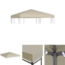 The Living Store pavillontopdække 310 g/m² 3x3 m beige - Festtelte & havepavilloner – tage