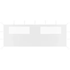 The Living Store pavillonvæg med vinduer 6x2 m hvid - Festtelte & havepavilloner – tilbehør