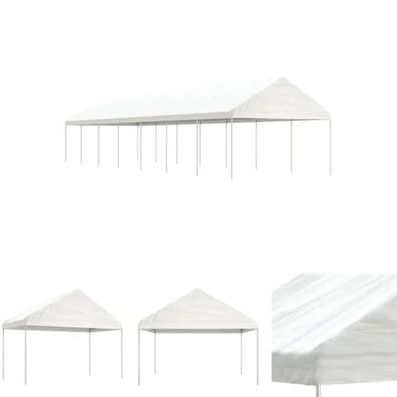 The Living Store pavillon med tag 15,61x4,08x3,22 m polyethylen hvid - Festtelte & havepavilloner