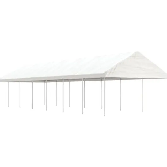 The Living Store pavillon med tag 15,61x4,08x3,22 m polyethylen hvid - Festtelte & havepavilloner