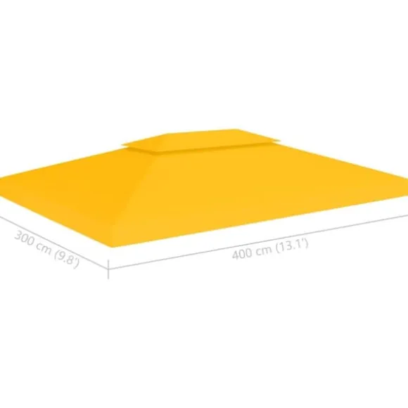 The Living Store pavillontopdække i 2 lag 4x3 m 310 g/m² gul - Festtelte & havepavilloner – tage