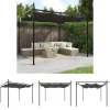 The Living Store pergola med sammenrulleligt tag 295x292x230 cm antracitgrå - Festtelte & havepavilloner