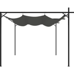 The Living Store pergola med sammenrulleligt tag 295x292x230 cm antracitgrå - Festtelte & havepavilloner