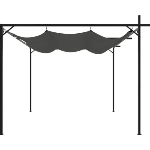 The Living Store pergola med sammenrulleligt tag 295x292x230 cm antracitgrå - Festtelte & havepavilloner