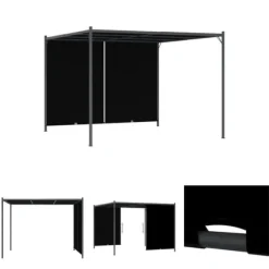The Living Store pergola tilbagetrækkeligt tag 3x3 m antracitgrå - Havebuer, espalierer & pergolaer