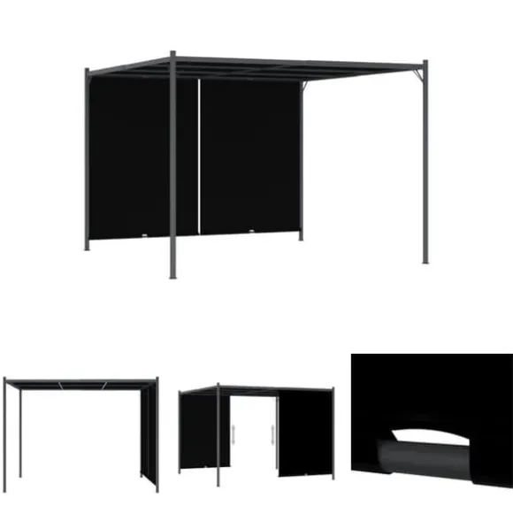 The Living Store pergola tilbagetrækkeligt tag 3x3 m antracitgrå - Havebuer, espalierer & pergolaer