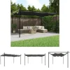 The Living Store pergola med sammenrulleligt tag 395x292x230 cm antracitgrå - Festtelte & havepavilloner