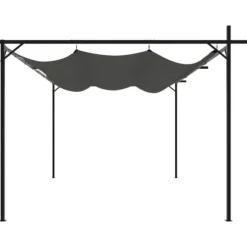 The Living Store pergola med sammenrulleligt tag 395x292x230 cm antracitgrå - Festtelte & havepavilloner