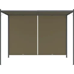 The Living Store pergola med tilbagetrækkeligt tag 3x3 m 180 g/m² gråbrun - Havebuer, espalierer & pergolaer