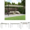 The Living Store pergola med sammenrulleligt tag 395x292x230 cm cremefarvet - Festtelte & havepavilloner