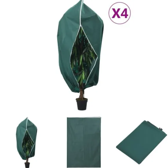 The Living Store plantebeskyttelse med lynlås 4 stk. 70 g/m² 1,2x1,8 m - Havearbejde – tilbehør