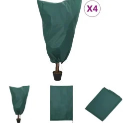 The Living Store plantebeskyttelse med snore 4 stk. 70 g/m² 0,8x1,2 m - Havearbejde – tilbehør