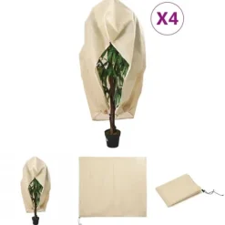 The Living Store plantebeskyttelse med lynlås 4 stk. 70 g/m² 3,93x3,5 m - Havearbejde – tilbehør