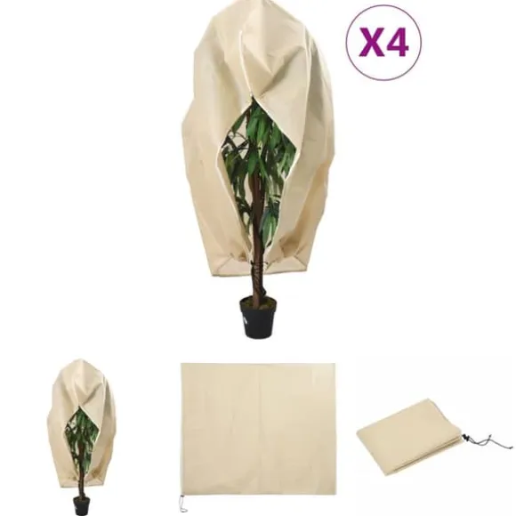 The Living Store plantebeskyttelse med lynlås 4 stk. 70 g/m² 2,36x2 m - Havearbejde – tilbehør