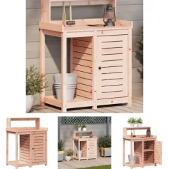 The Living Store plantebord med hylder 82,5x50x109,5 cm massivt douglasgran - Planteborde