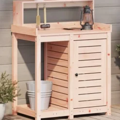The Living Store plantebord med hylder 82,5x50x109,5 cm massivt douglasgran - Planteborde