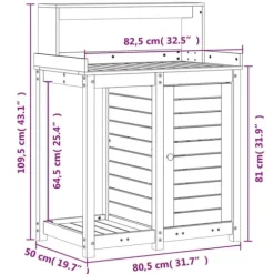 The Living Store plantebord med hylder 82,5x50x109,5 cm massivt douglasgran - Planteborde