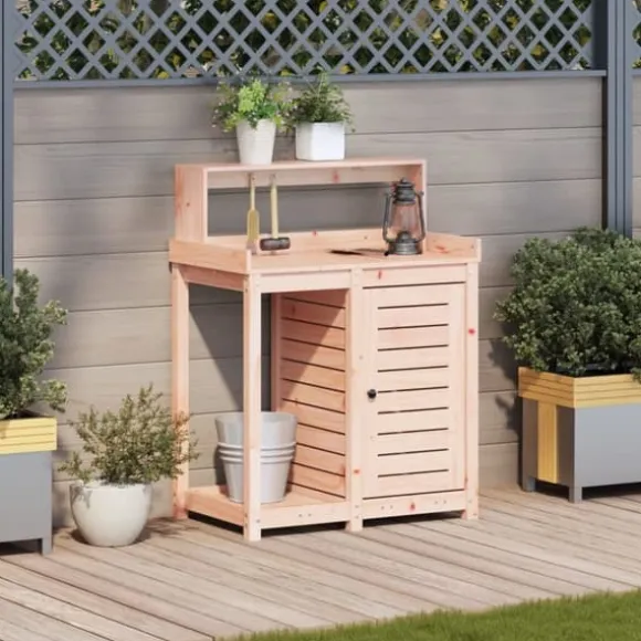 The Living Store plantebord med hylder 82,5x50x109,5 cm massivt douglasgran - Planteborde