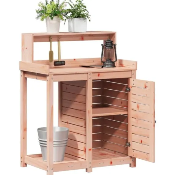 The Living Store plantebord med hylder 82,5x50x109,5 cm massivt douglasgran - Planteborde