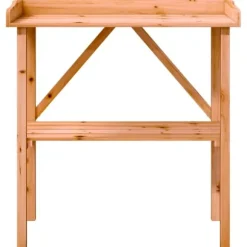 The Living Store plantebord med hylde 78x38x82,5 cm massivt grantræ brun - Planteborde