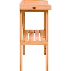 The Living Store plantebord med hylde 78x38x82,5 cm massivt grantræ brun - Planteborde
