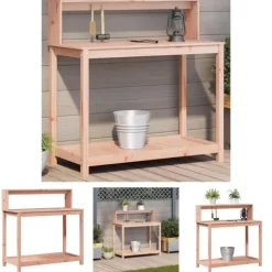 The Living Store plantebord med hylder 108x50x109,5 cm massivt douglasgran - Planteborde