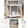 The Living Store plantebord med hylder 82,5x50x109,5 cm massivt fyrretræ hvid - Planteborde