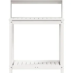 The Living Store plantebord med hylder 82,5x50x109,5 cm massivt fyrretræ hvid - Planteborde