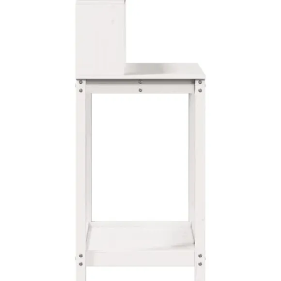 The Living Store plantebord med hylder 82,5x50x109,5 cm massivt fyrretræ hvid - Planteborde