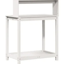 The Living Store plantebord med hylder 82,5x50x109,5 cm massivt fyrretræ hvid - Planteborde