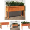 The Living Store plantekasse med ben 110x31x70 cm massivt fyrretræ gyldenbrun - Plantekrukker