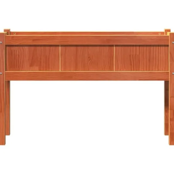 The Living Store plantekasse med ben 110x31x70 cm massivt fyrretræ gyldenbrun - Plantekrukker