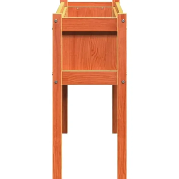 The Living Store plantekasse med ben 110x31x70 cm massivt fyrretræ gyldenbrun - Plantekrukker