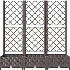 The Living Store plantekasse med espalier 120x40x121,5 cm PP brun - Plantekrukker