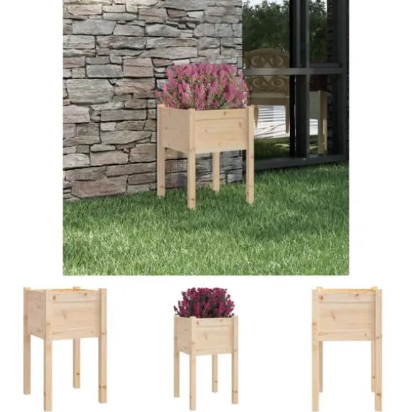 The Living Store plantekasse 50x50x70 cm massivt fyrretræ - Plantekrukker