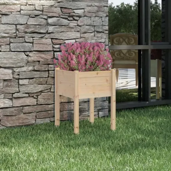 The Living Store plantekasse 50x50x70 cm massivt fyrretræ - Plantekrukker