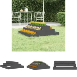 The Living Store plantekasse 80x80x27 cm massivt fyrretræ grå - Plantekrukker