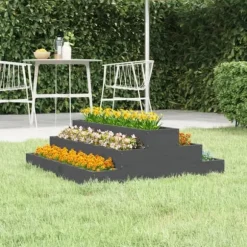 The Living Store plantekasse 80x80x27 cm massivt fyrretræ grå - Plantekrukker