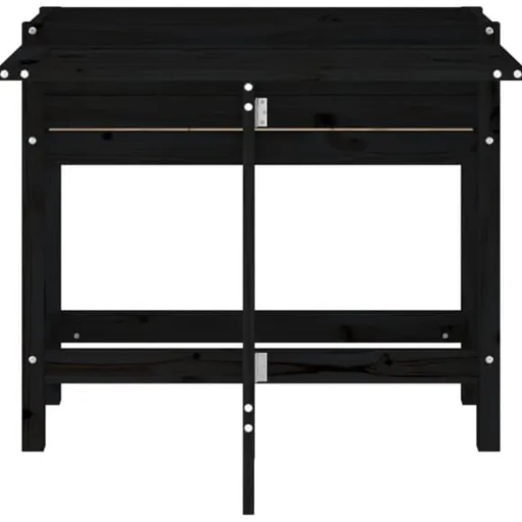 The Living Store plantekasse med foldbar bordplade massivt fyrretræ sort - Plantekrukker