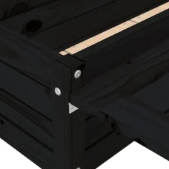 The Living Store plantekasse med foldbar bordplade massivt fyrretræ sort - Plantekrukker