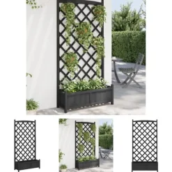The Living Store plantekasse med espalier massivt grantræ sort - Plantekrukker