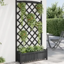 The Living Store plantekasse med espalier massivt grantræ sort - Plantekrukker
