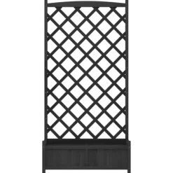 The Living Store plantekasse med espalier massivt grantræ sort - Plantekrukker