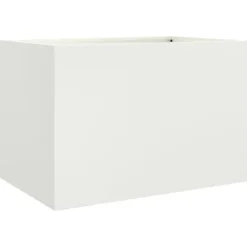 The Living Store plantekasse 62x40x39 cm koldvalset stål hvid - Plantekrukker