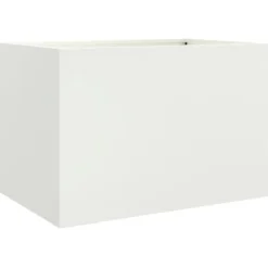 The Living Store plantekasse 62x40x39 cm koldvalset stål hvid - Plantekrukker