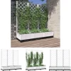 The Living Store plantekasse med espalier 120x40x121,5 cm PP hvid - Plantekrukker